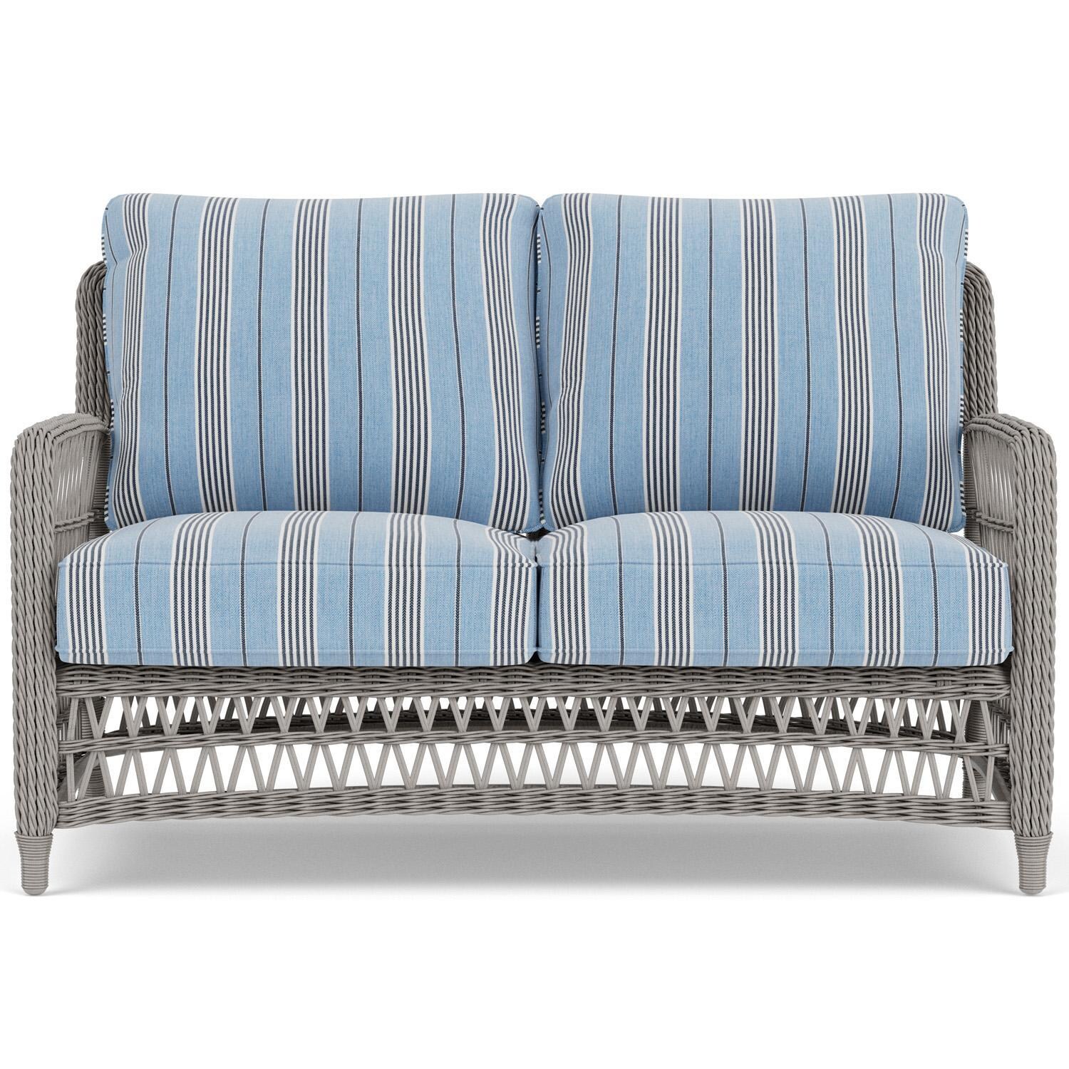Lloyd Flanders Mackinac Loveseat in Putty Finish with Hansen Sky Fabric thumbnail