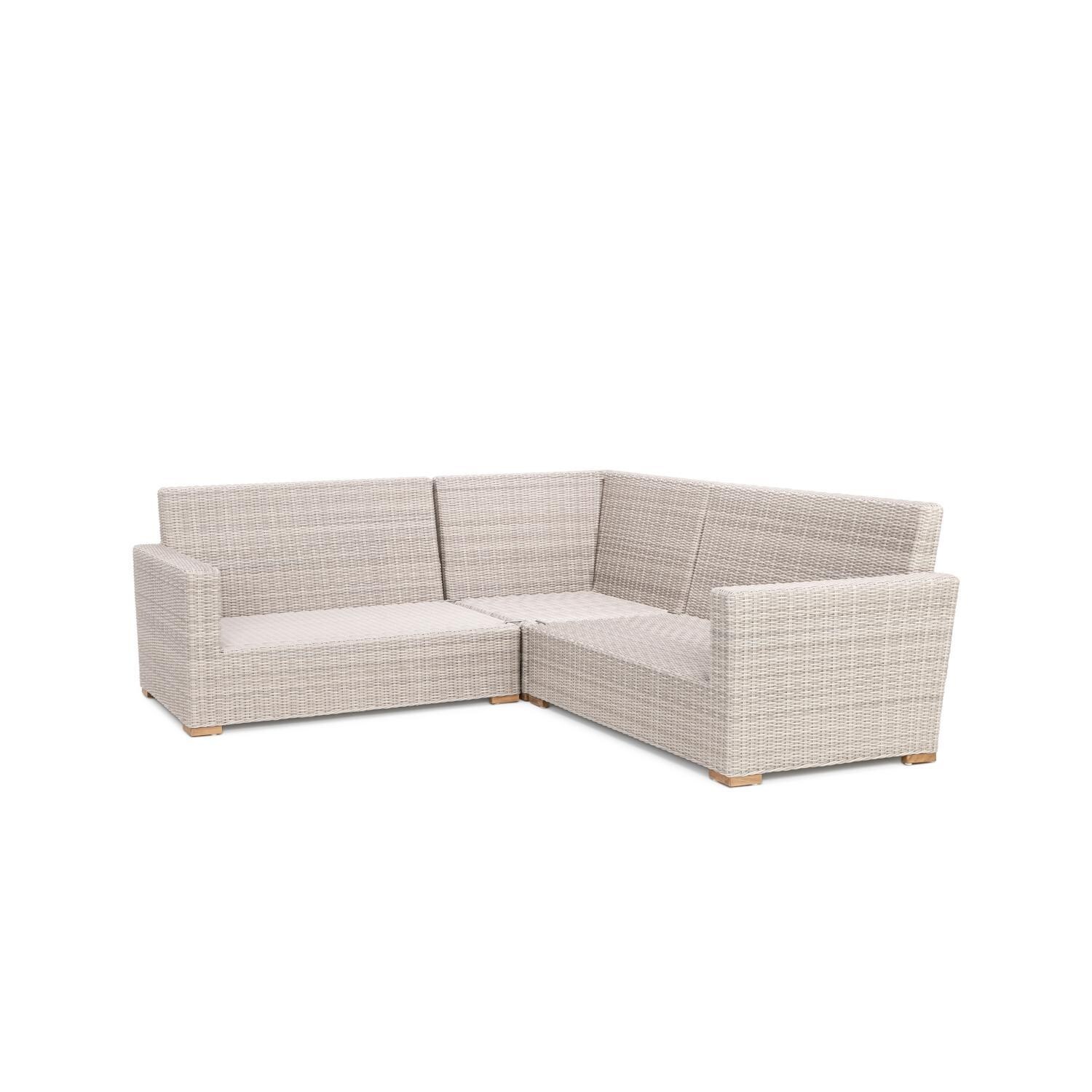 Teak + Table Oyster Bay 7 X 7 Ft Sectional in Sand - Frame - White Background thumbnail