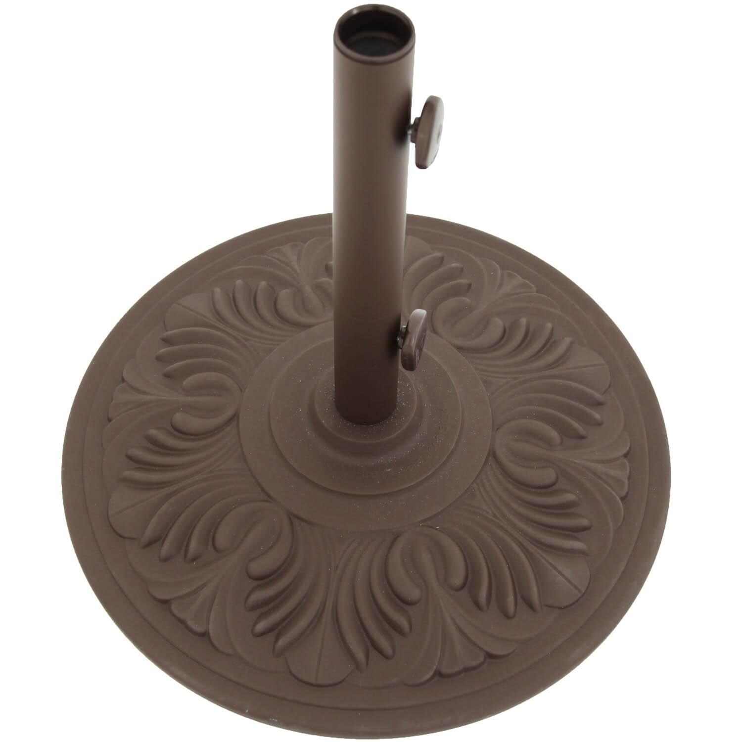 Treasure Garden Art Deco 50 Lb Cast Aluminum Patio Umbrella Base W 30 Lb Add On Weight Bronze Bbqguys