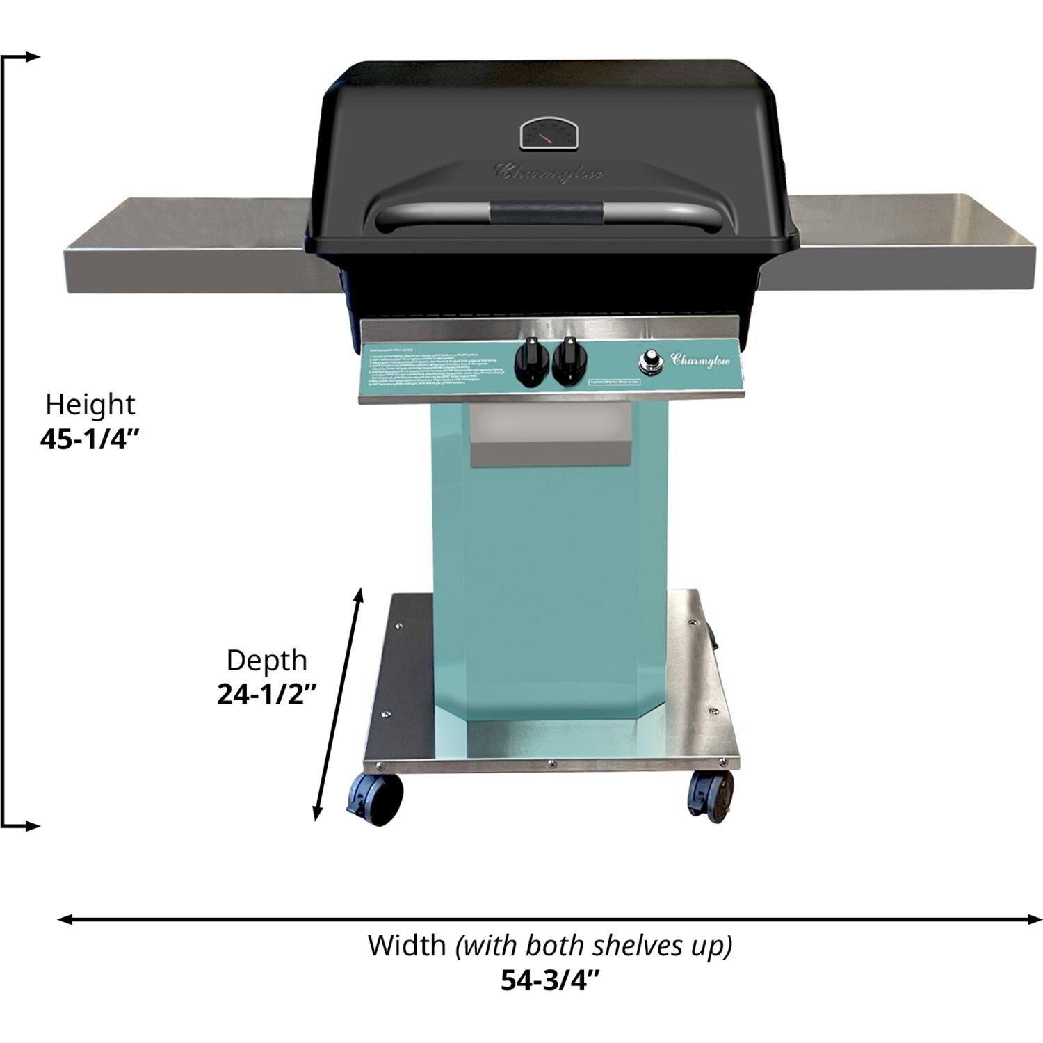 Charmglow Apex Propane Grill - Stainless Steel - CHRM40SS-P - Dimensions - Dimensional thumbnail