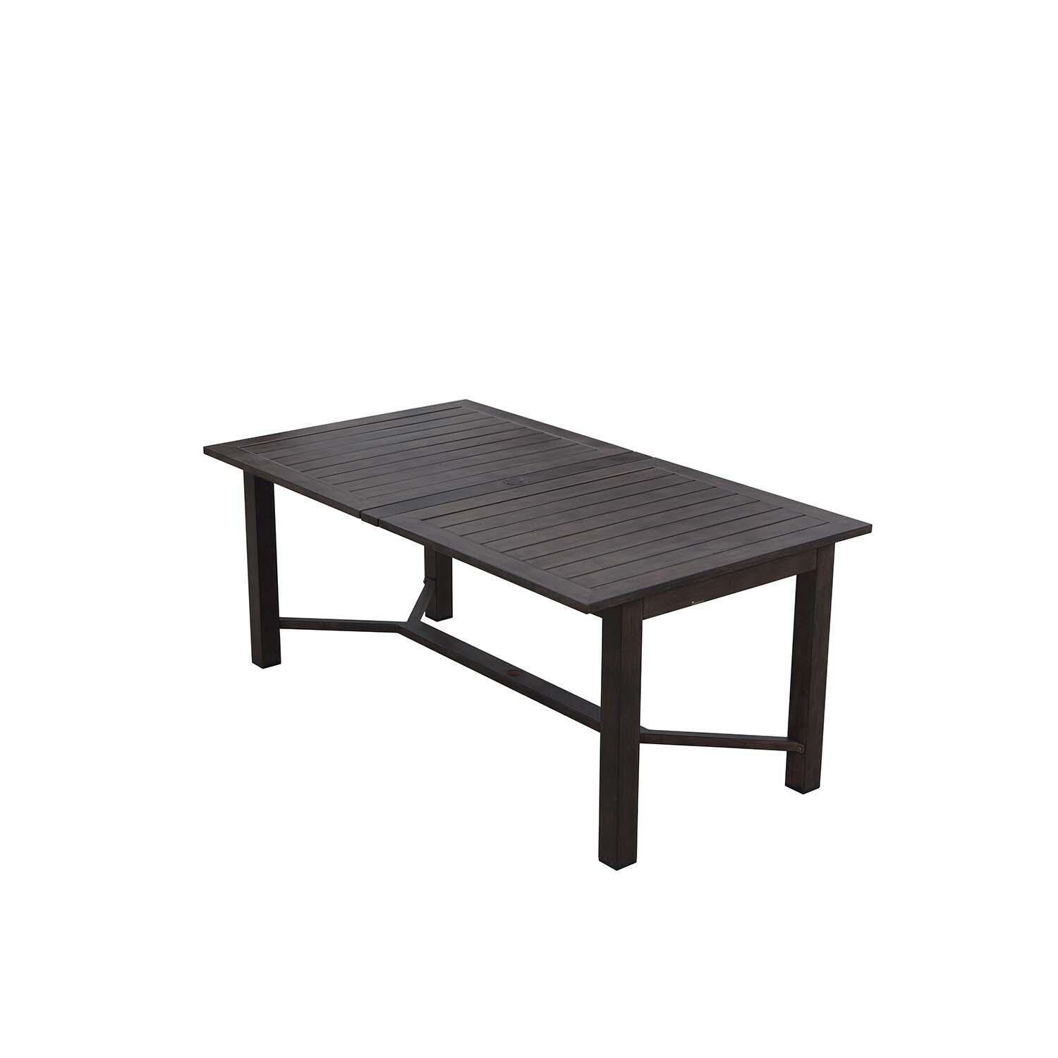 Atlantis 91 X 70 Inch Rectangle w/ Extension Walnut Aluminum Dining Table By Darlee - Angled View Not Extended - White Background thumbnail