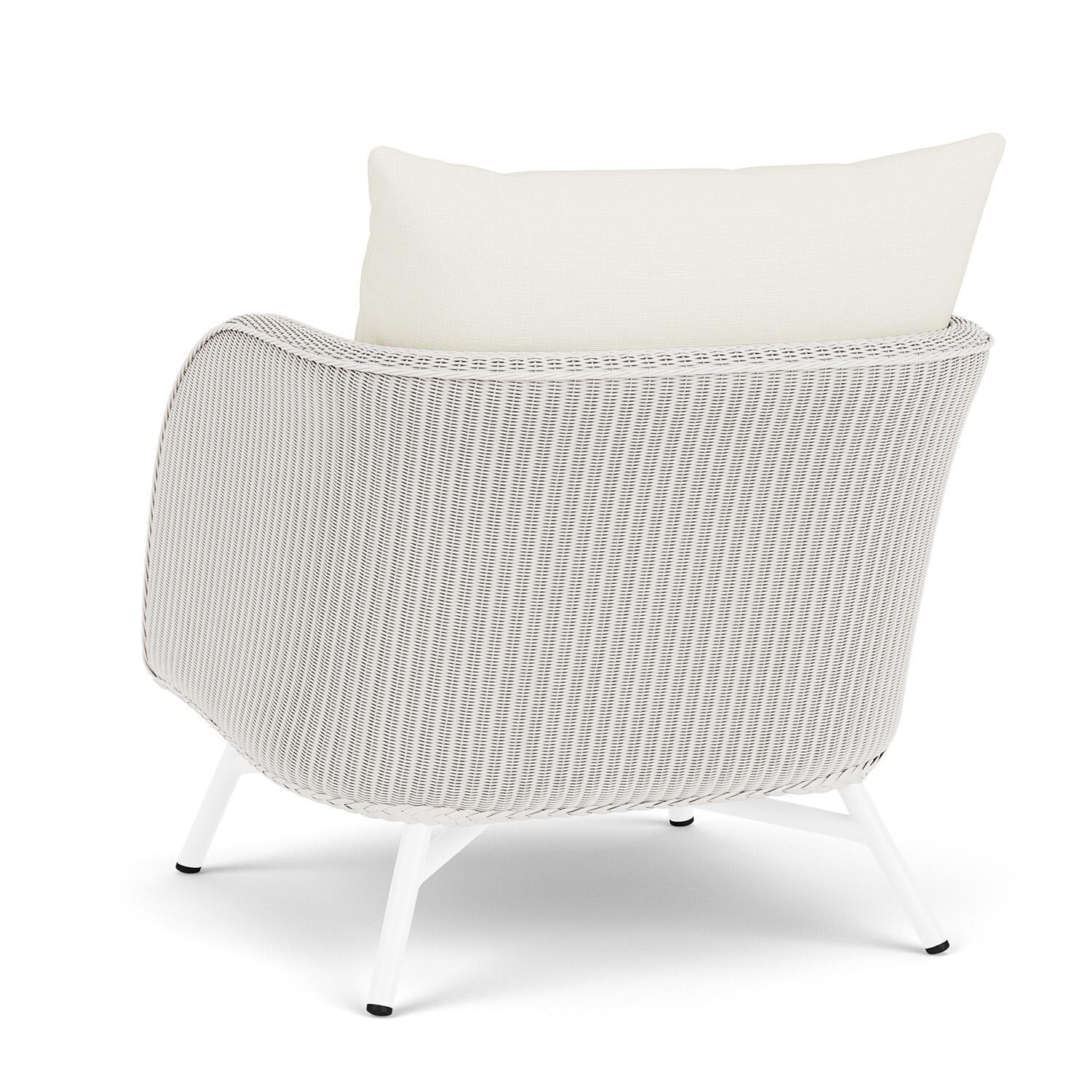Lloyd Flanders Essence Lounge Chair W/Sailcloth Salt Fabric - White Finish - Back Left thumbnail