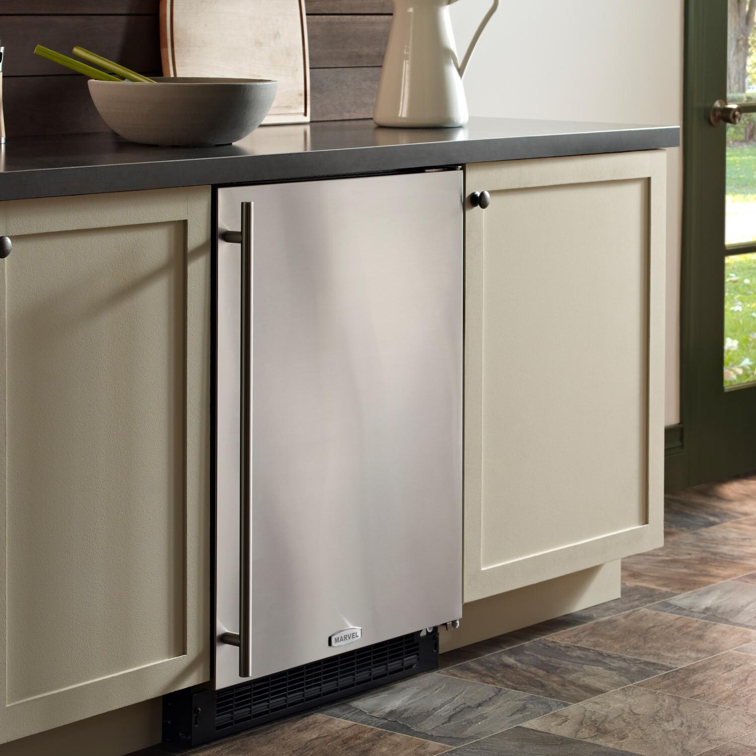Marvel 24-Inch Compact Refrigerator / Freezer - Stainless Steel - Lifestyle - RIGHT HINGE MODEL IS SHOWN thumbnail