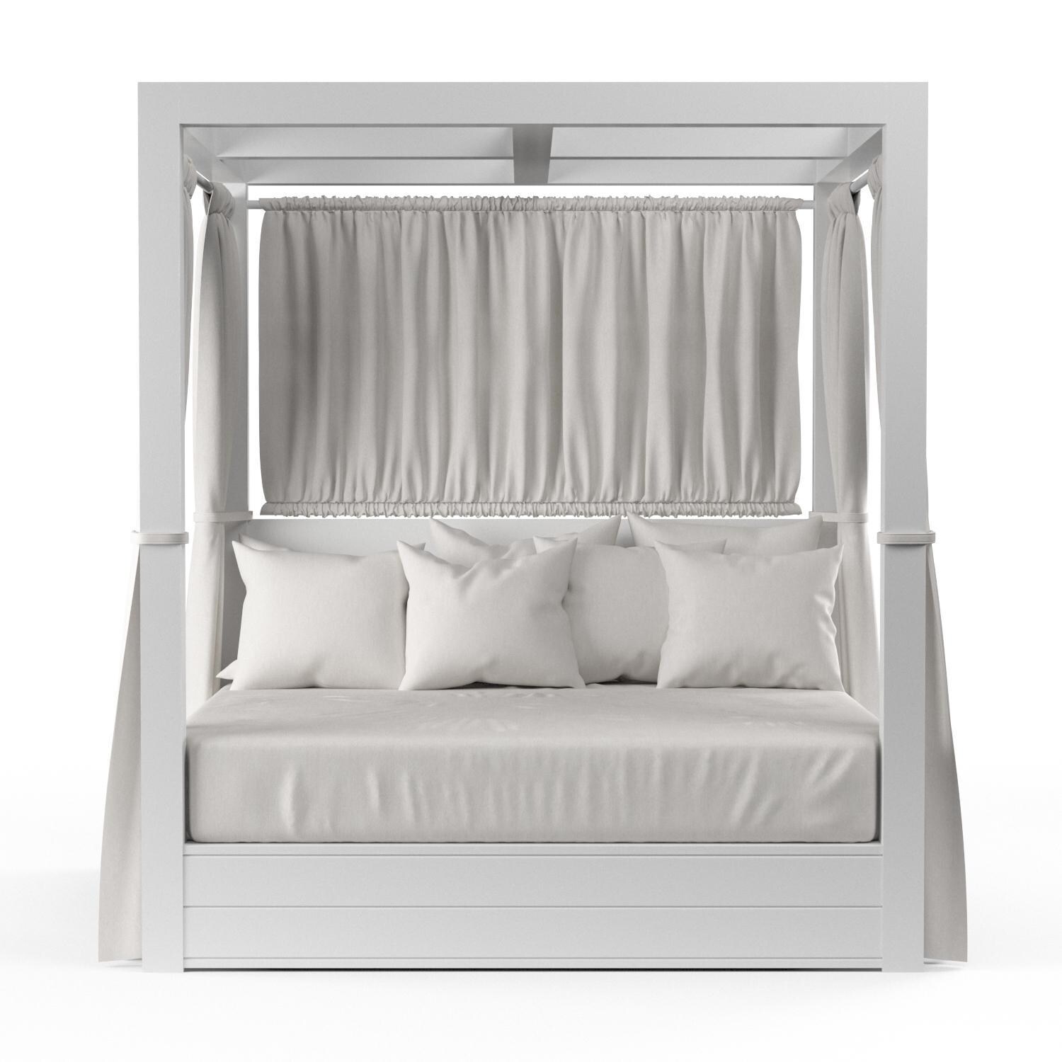 Sunset West Newport Aluminum Frame Resort King Patio Daybed - Front View - White Background thumbnail