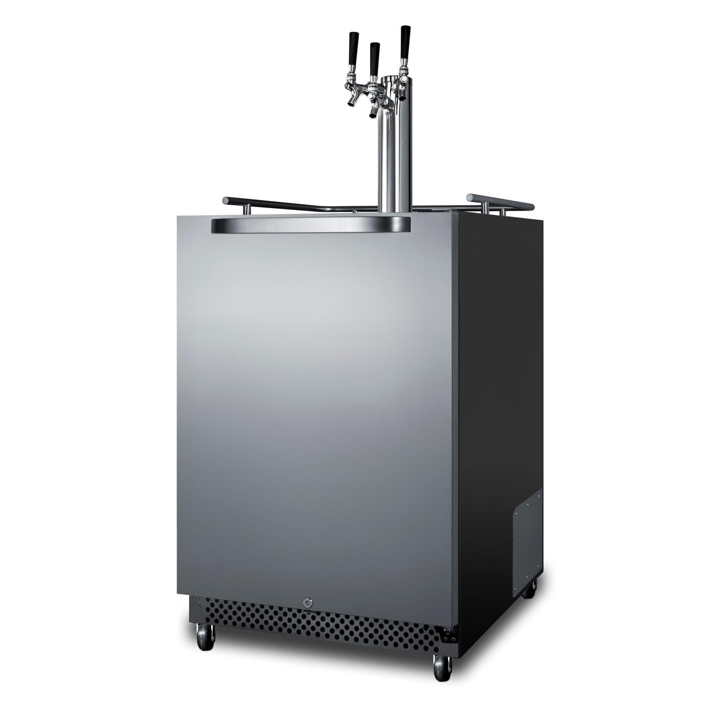 Summit SBC696OSTRIPLE Commercial Outdoor Rated Triple Tap Beer Dispenser / Kegerator - Angled thumbnail