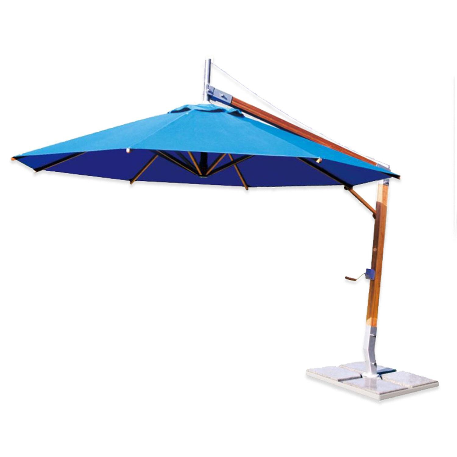 Bambrella Sirocco 10 Ft. Round Sidewind Umbrella - Ocean Blue Canopy