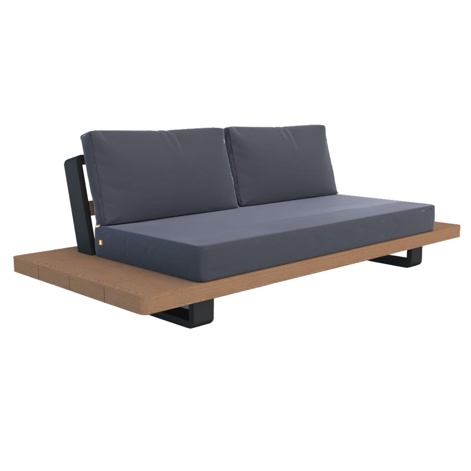 Fitz Roy 3 Person Aluminum/Teak Deep Seating Open Sofa in Lava By KETTLER - Display - White Background thumbnail