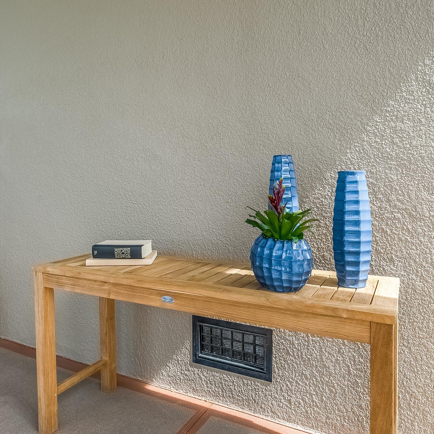 Royal Teak Collection CTB Admiral 60 Inch Teak Console Table - Angled - Lifestyle thumbnail