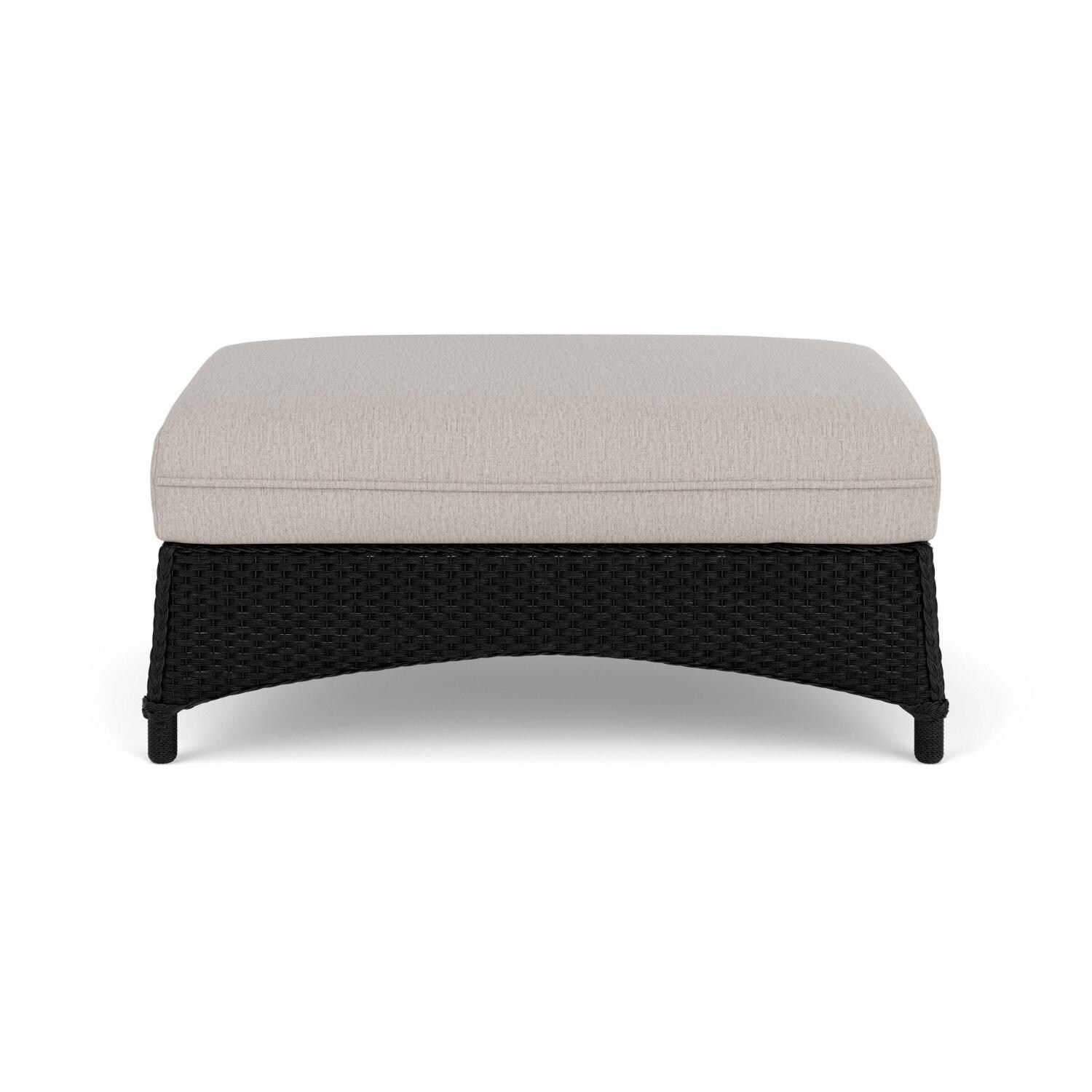 Lloyd Flanders Mandalay Large Ottoman in Ebony Finish with Remy Cloud fabric - Back thumbnail