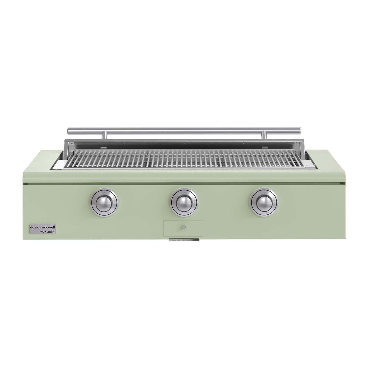 Caliber CRG-48BN00-A-129-H04 48-in Natural Gas Built-In Rockwell Grill - Sage w/ Stainless Steel Hardware - White Background thumbnail