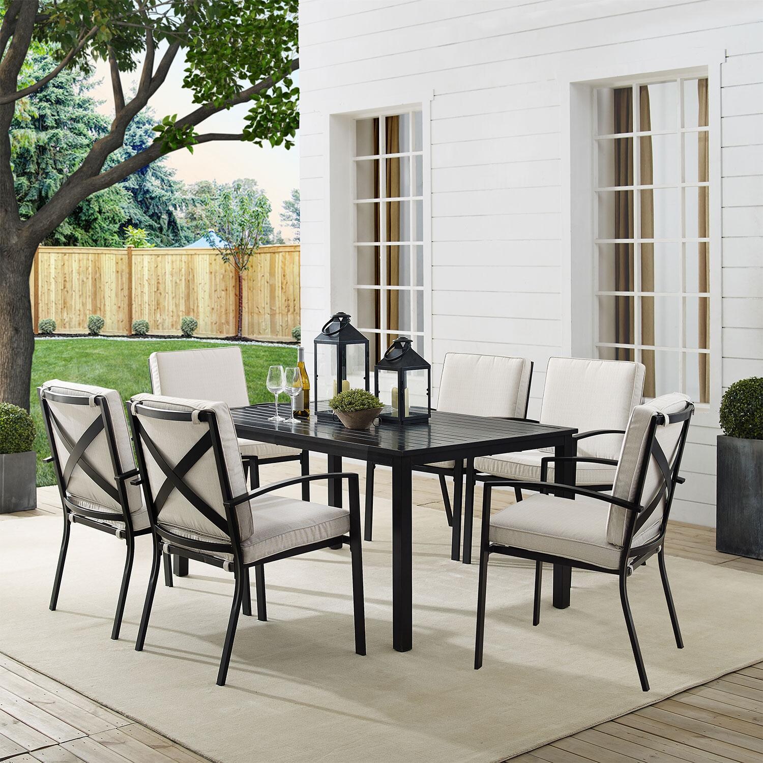 Ultimate Patio Windswept 7Pc Outdoor Dining Set in Oatmeal