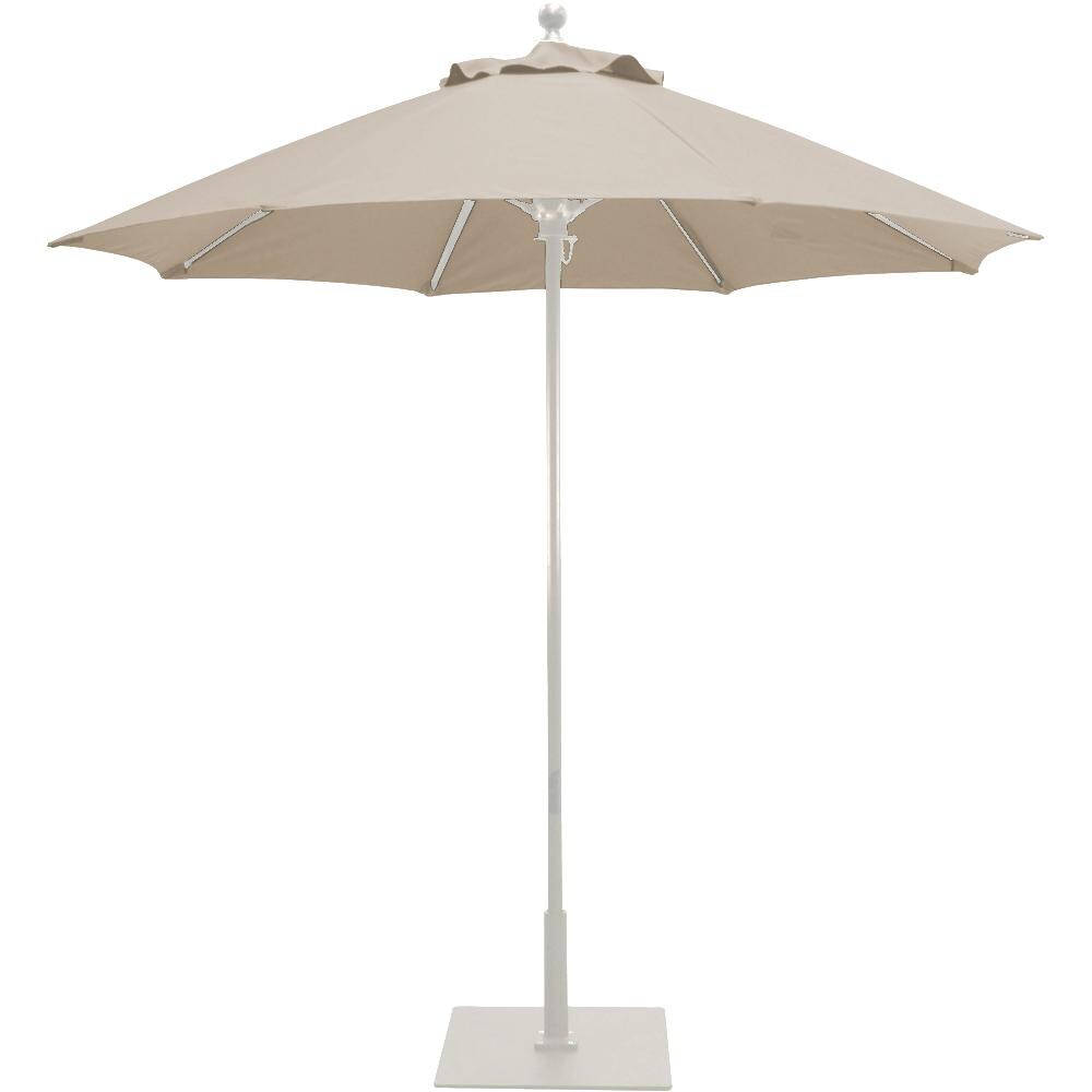 Galtech 7.5 Ft. Octagonal Aluminum Patio Umbrella W/ Manual Lift - White Frame W/ Antique Beige Sunbrella Fabric (Umbrella Base Not Included) thumbnail