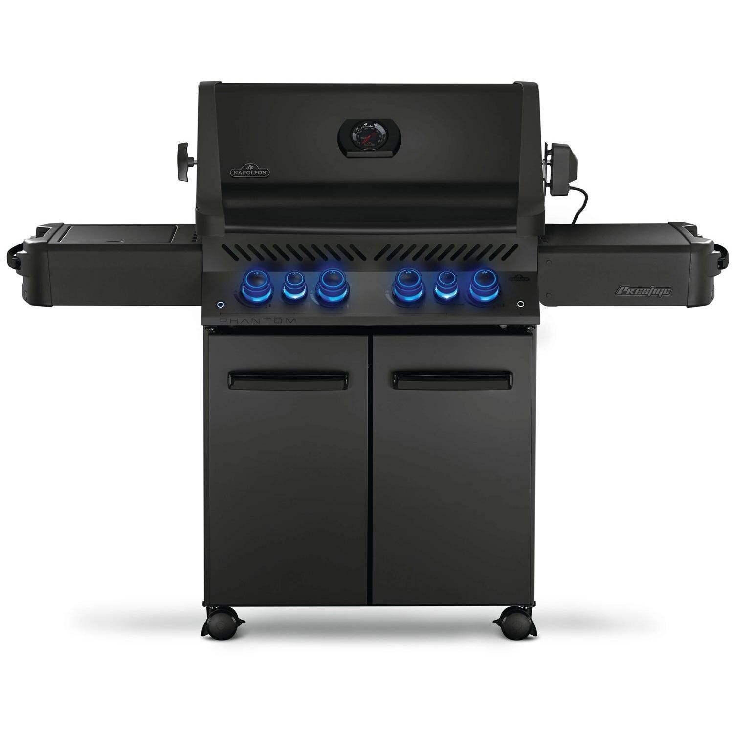 Napoleon Phantom Prestige 500 Propane Grill Bundle w/Cover, Charcoal Tray, Rotisserie Basket & Drip Trays - Phantom Prestige 500 Propane Grill - Display - White Background thumbnail