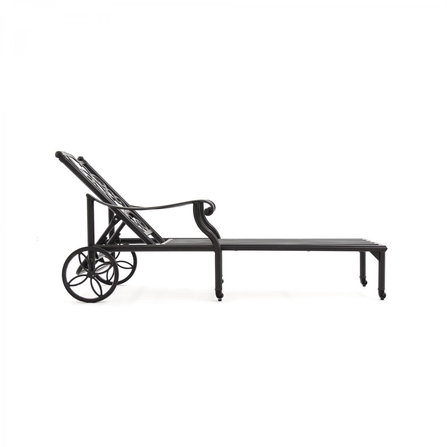 Evangeline Cast Aluminum Patio Chaise Lounge Frame Only - Position 2 thumbnail