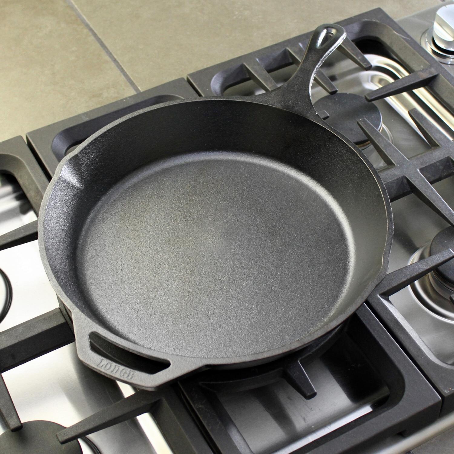 Lodge Skillets 13 Inch Seasoned Cast Iron Skillet  In Use thumbnail