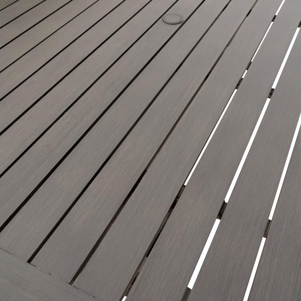 Darlee Brooklyn 7-Piece Patio Dining Set (with 4 Dining Chairs and 2 Benches) with Cushions and 59 X 88 Inch Rectangular Dining Table - Tabletop - Detail thumbnail