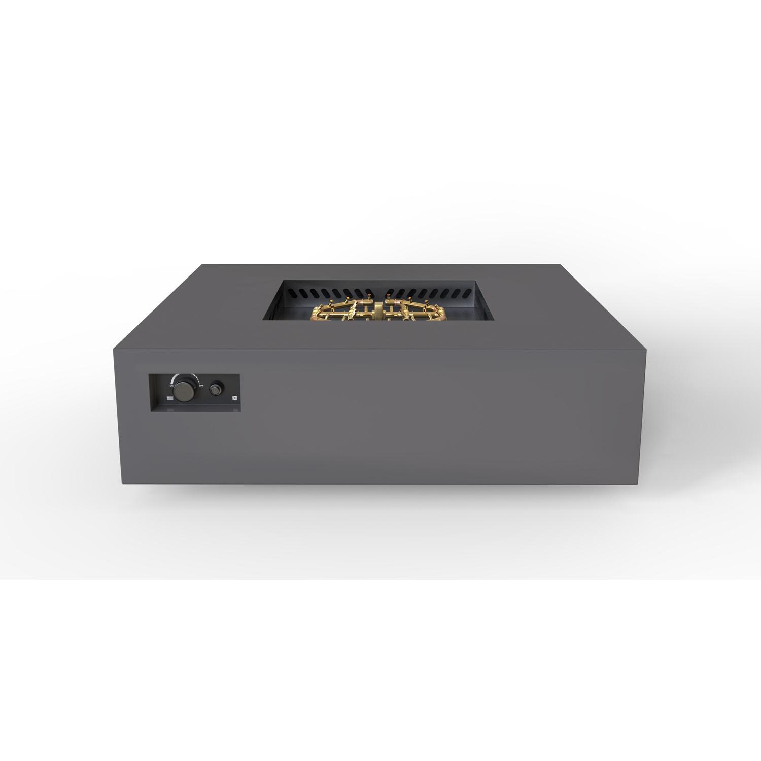AON 56 Inch Square Powder Coated Steel Propane Fire Pit in Charcoal by Warming Trends