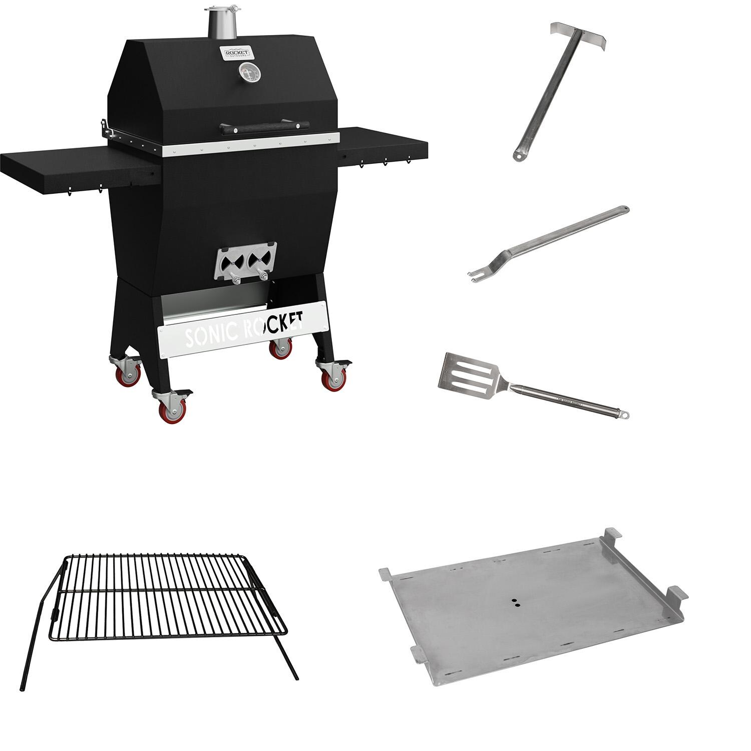 Rocket Outdoors MDSONIC-BDL Medium Sonic Rocket Kamado Grill & Accessories Bundle - MDSONIC-BDL - Bundle - White Background thumbnail