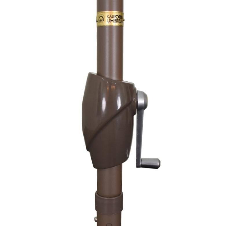 California Umbrella Pacific Trail Series 9 Ft Octagonal Aluminum Push Button Tilt Patio Umbrella W/ Crank Lift - Crank Housing thumbnail