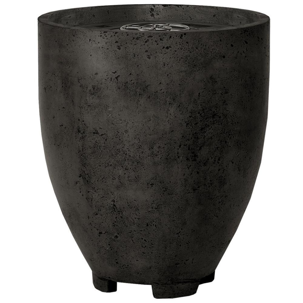 Pentola 1 24-in Round GFRC Propane Fire Urn in Ebony by Prism Hardscapes