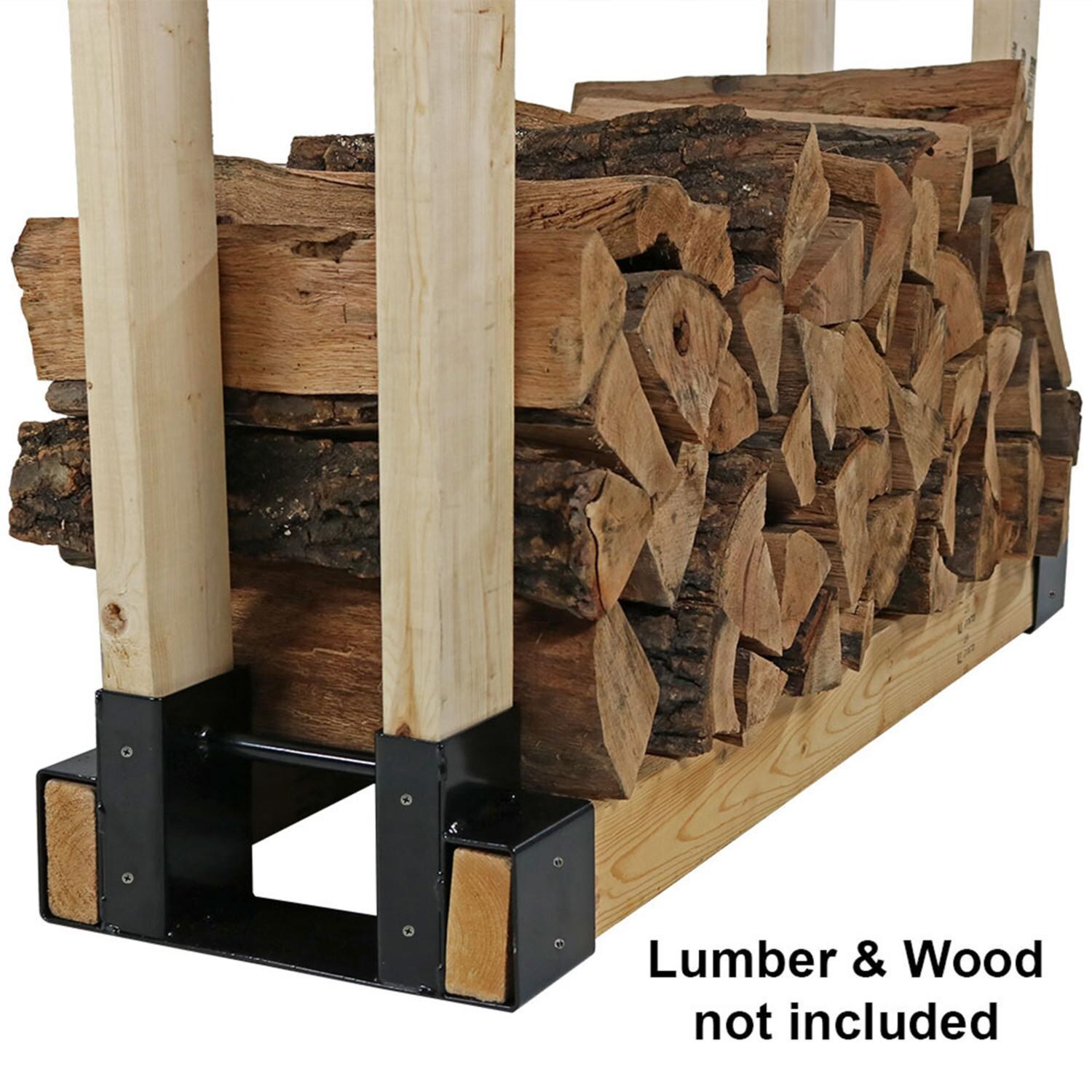 Ultimate Patio SC-QX-SLRB Adjustable Steel Log Rack Brackets - In Use thumbnail