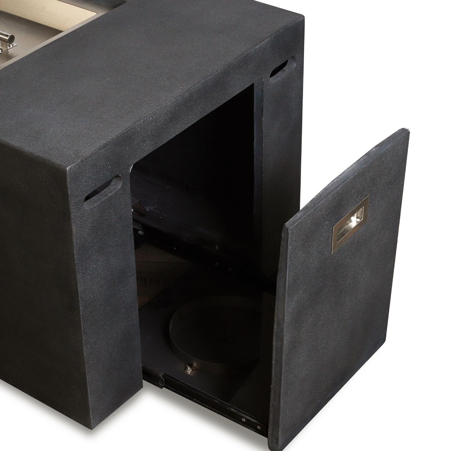 Glenwood 72-in Rectangular Concrete Propane Fire Pit in Graphite by Lakeview Outdoor Designs - Propane Tank Insert - White Background thumbnail