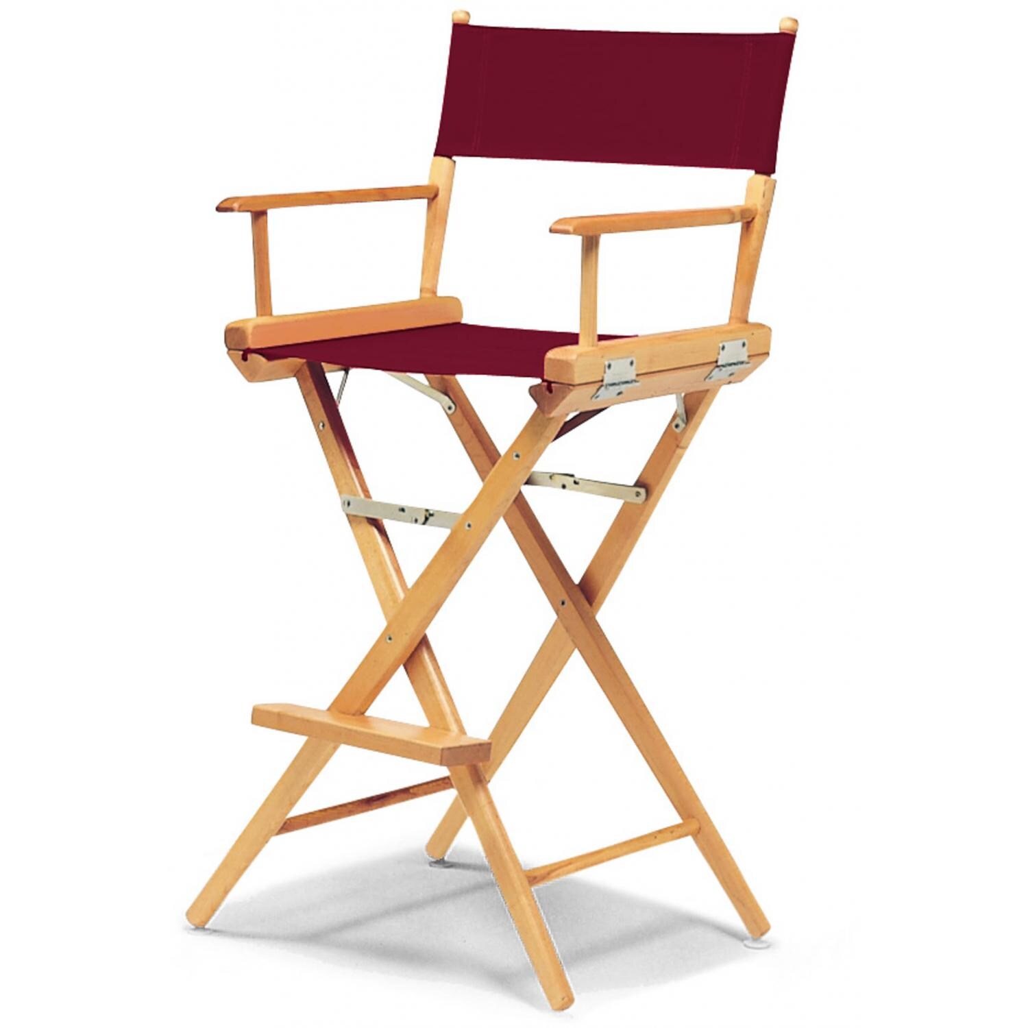 World Famous Bar Height Director Chair By Telescope Casual - Varnish/Burgundy