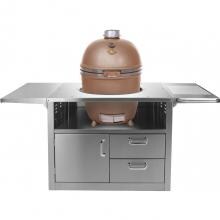 Grill Dome Infinity Series Large Kamado Grill On Stainless Steel Cart - Copper image