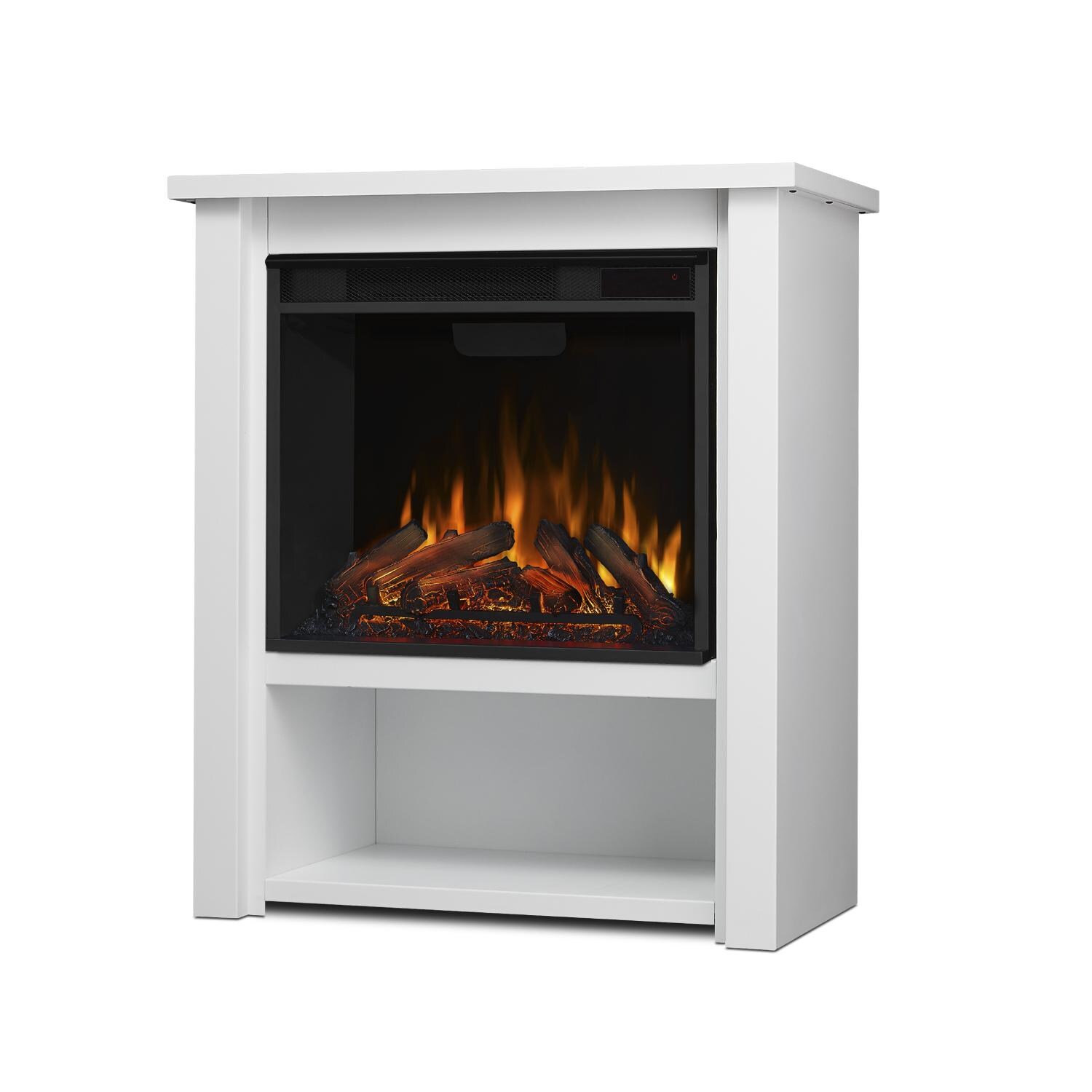 Real Flame 5005E-W Hollis 32-Inch Electric Fireplace W/ Flue - White - Close Up Without Flue thumbnail
