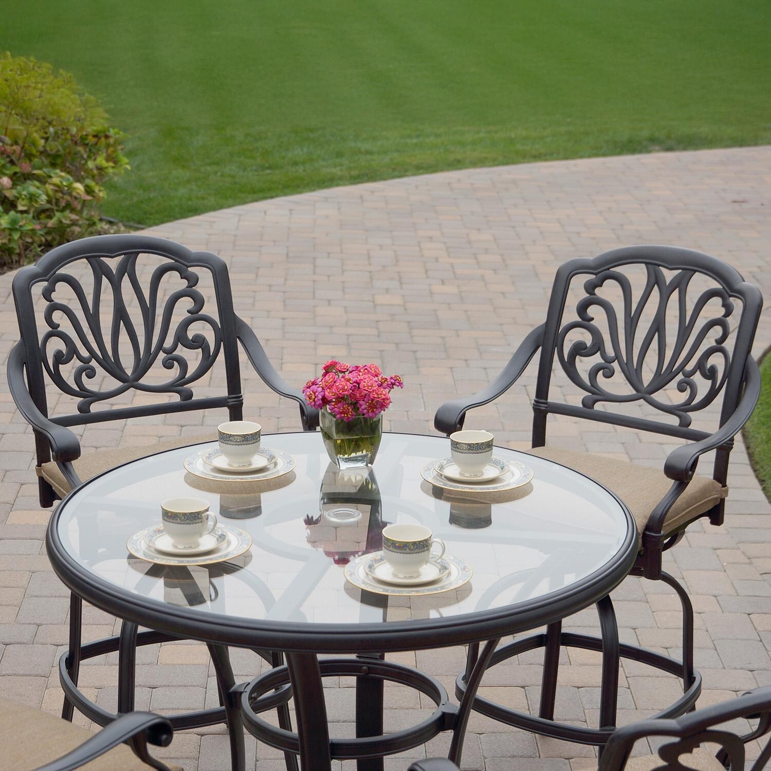 Elisabeth 5 Pc Cast Aluminum Bar Set in Antique Bronze by Darlee - Close Up - Detail thumbnail