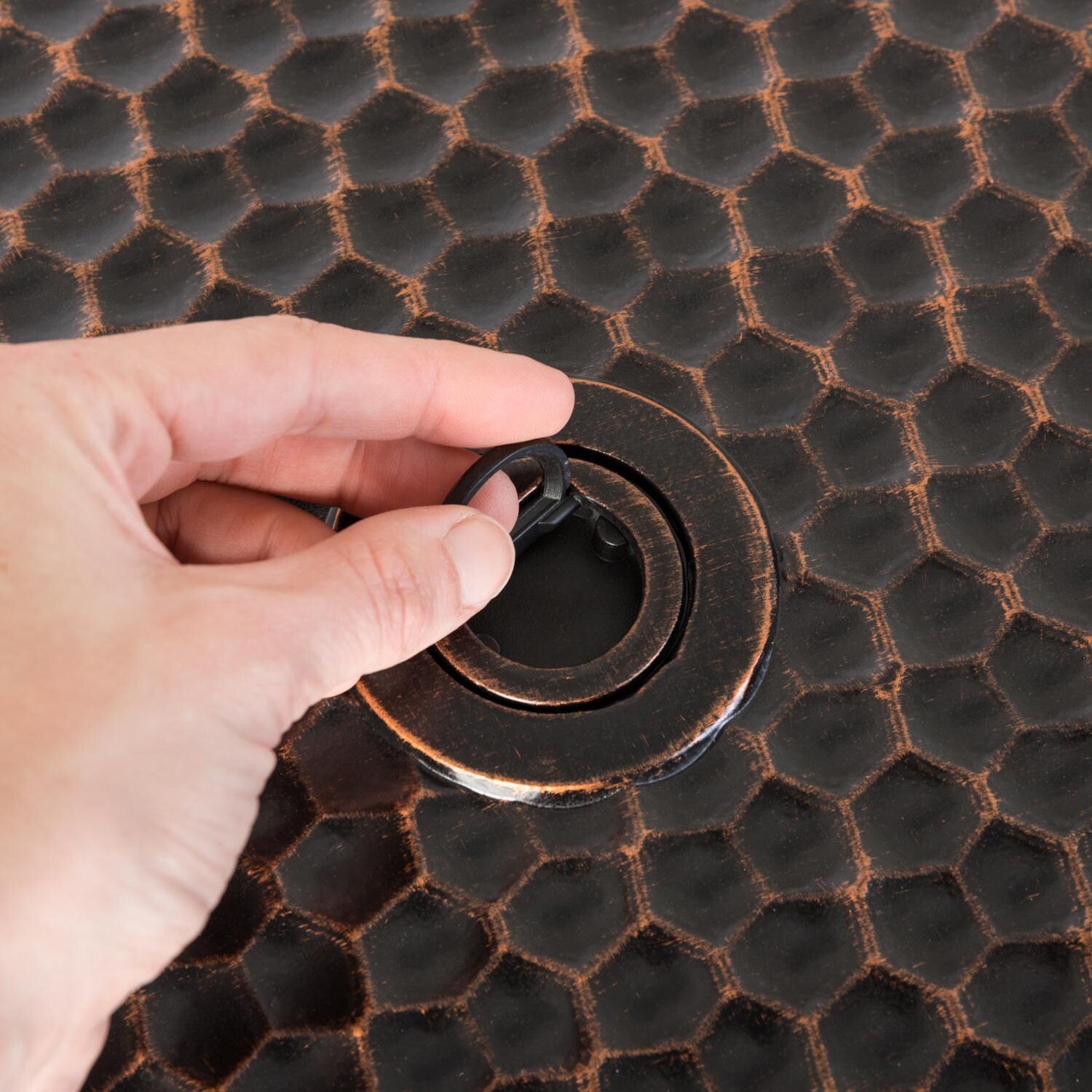 Ultimate Patio 62360-NG La flore 44-Inch Round Aluminum Natural Gas Fire Pit - Cover Handle thumbnail