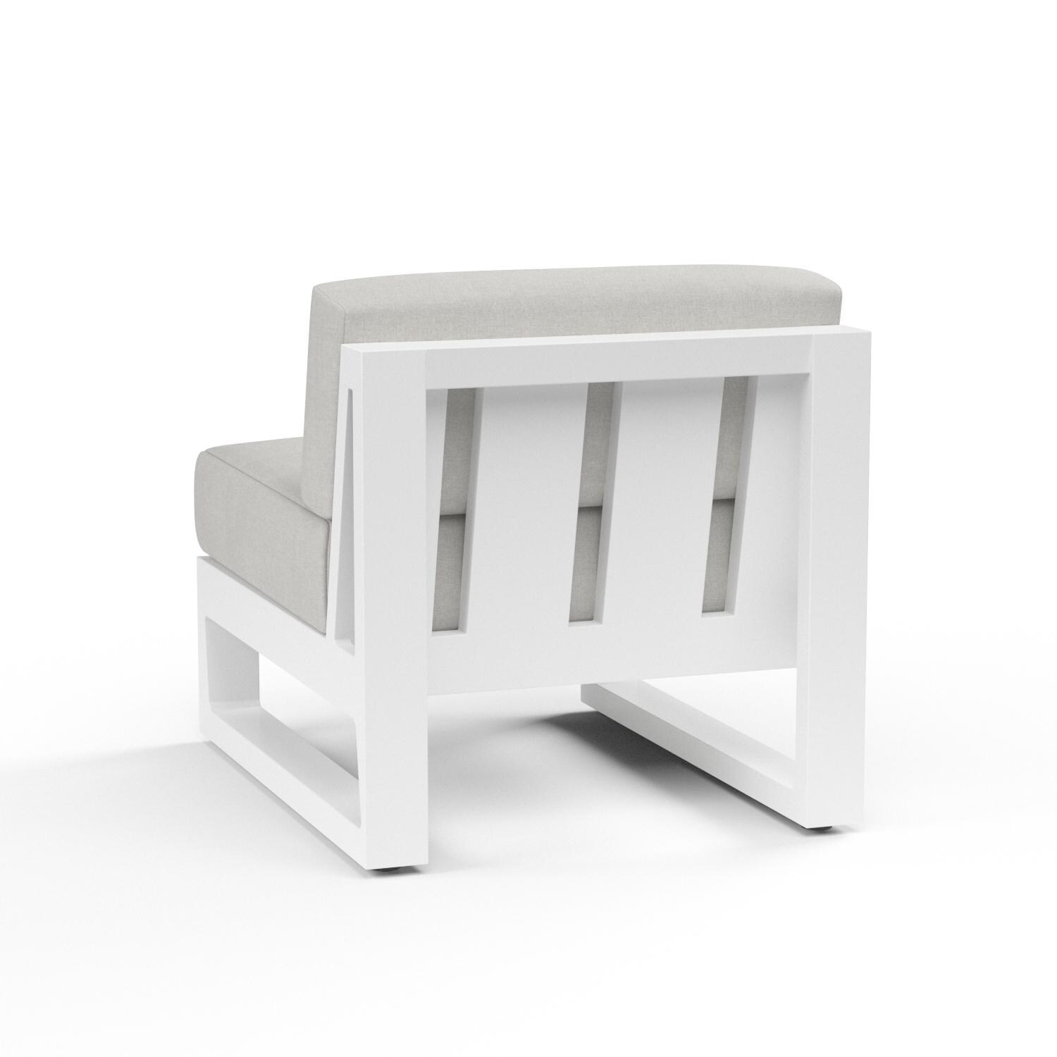 Sunset West - 4801-AC-40433 - Newport Aluminum Armless Patio Club Chair W/ Sunbrella Cast Silver Cushions - Rear View thumbnail