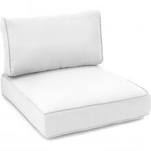 Sunbrella Canvas Natural Medium Outdoor Replacement High Back Club Chair Cushion Set W/ Piping By BBQGuys