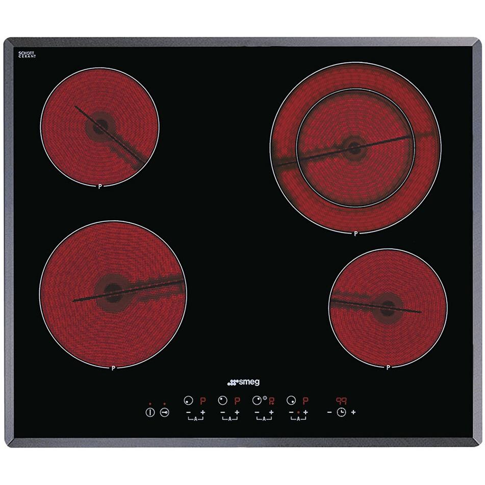 Smeg 24-Inch Drop-In 4-Burner Radiant Ceramic Electric Cooktop - S2641TCU