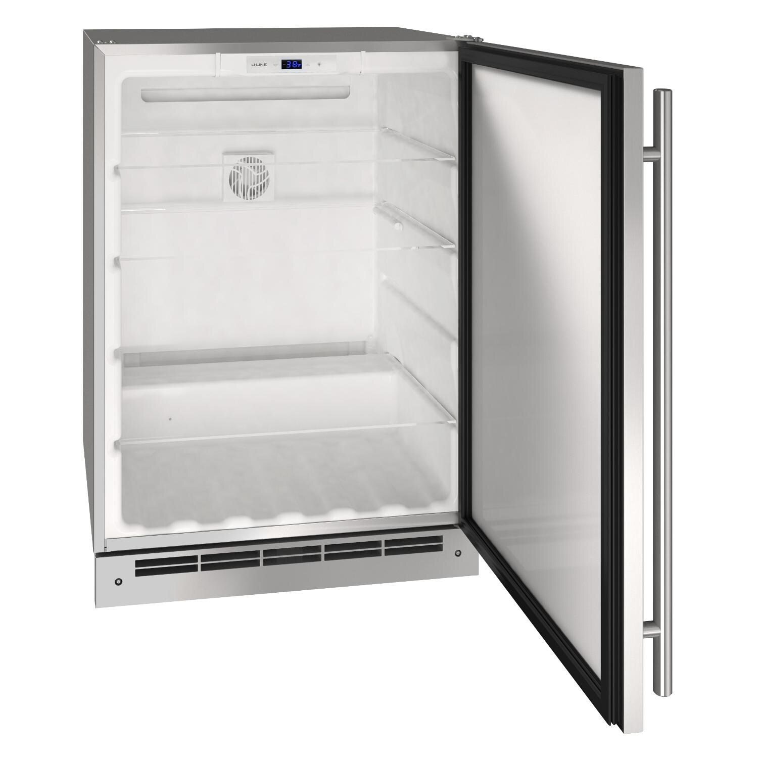 U-Line 24-Inch 5.4 Cu. Ft. Outdoor Rated Solid Door Refrigerator w/ Lock - Open thumbnail