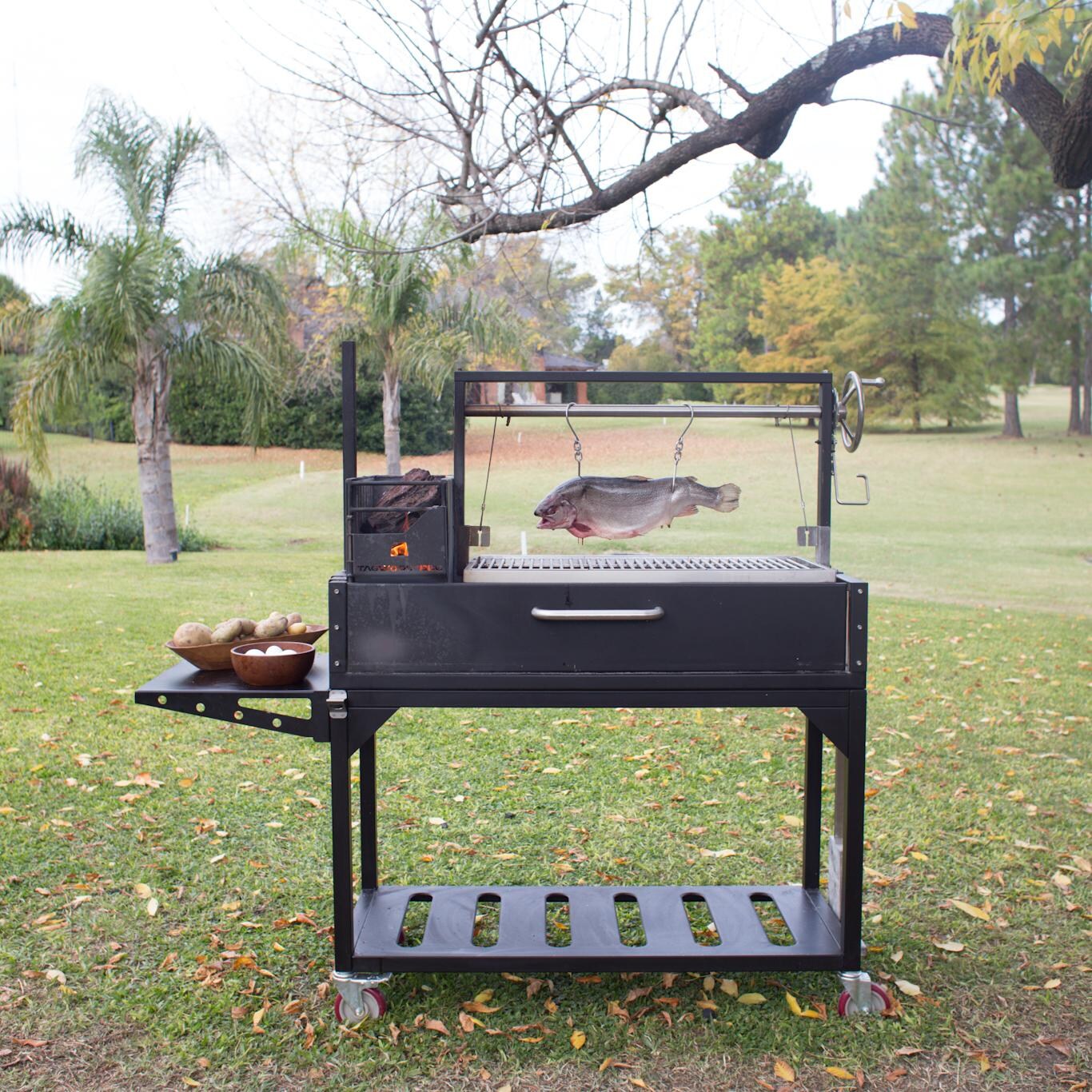 Tagwood BBQ Fully Assembled Argentine Santa Maria Wood Fire & Charcoal Grill - BBQ03SIF