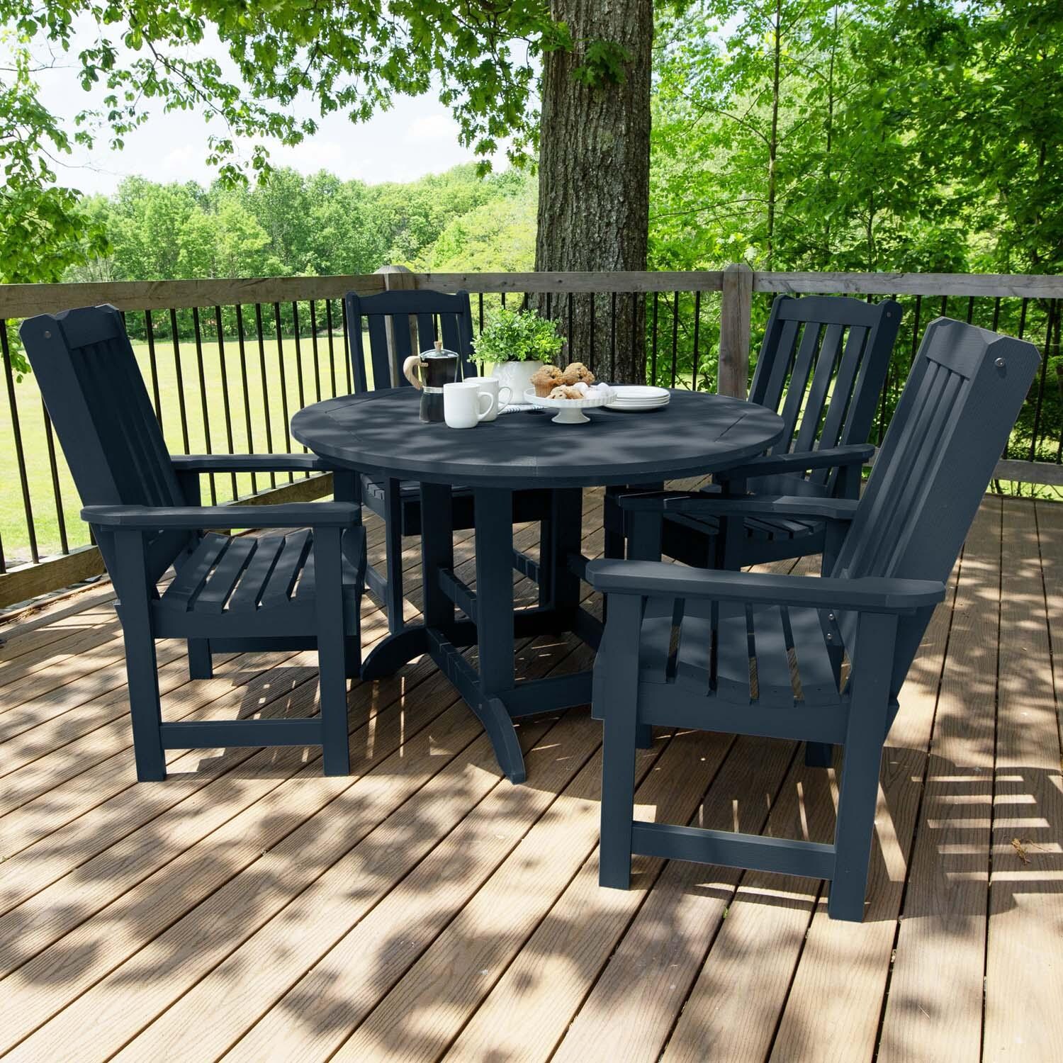 Hart Lane 5 Pc Set Recycled Plastic Dining Set In Federal Blue By Lakeview - Lifestyle thumbnail