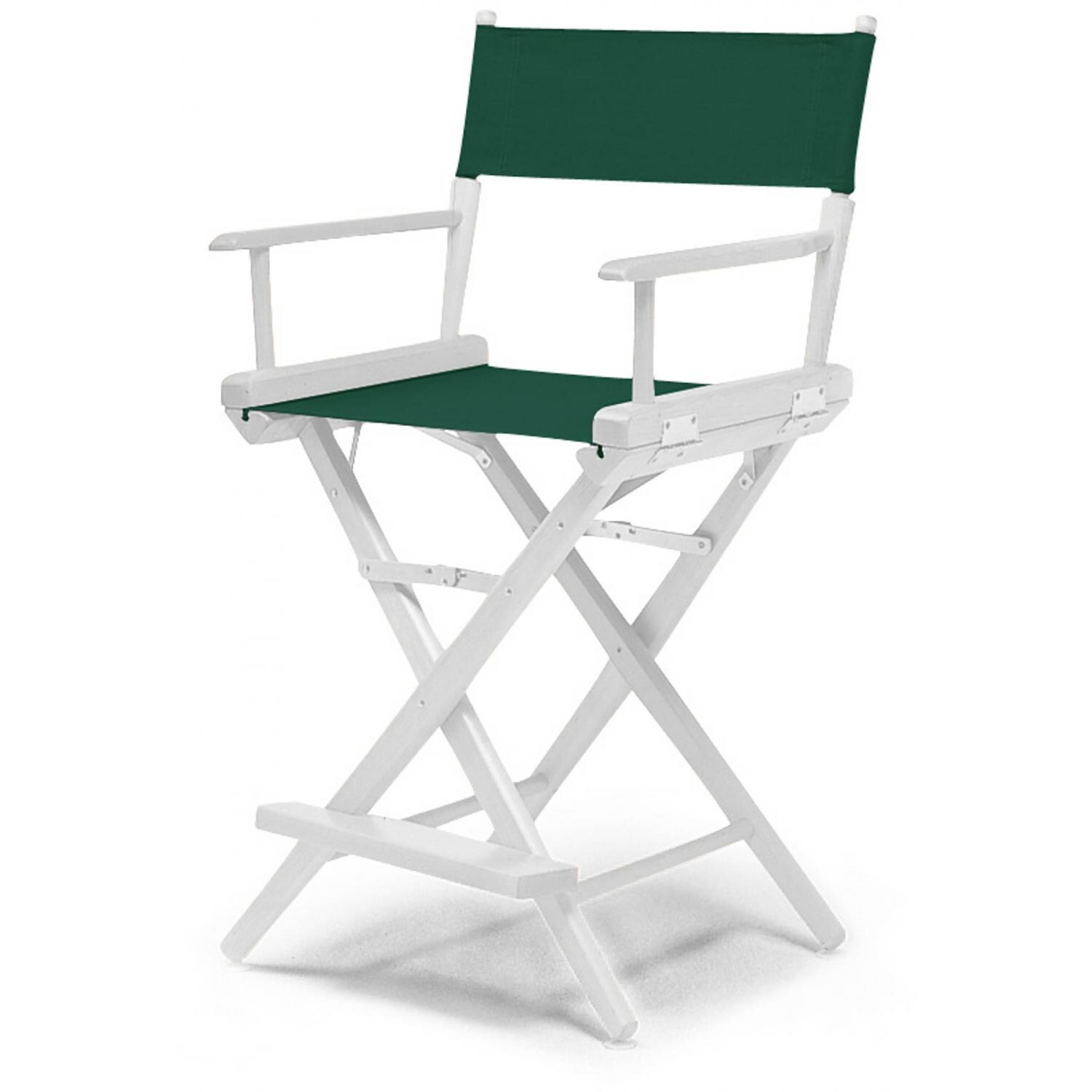 World Famous Counter Height Director Chair By Telescope Casual - White/Forest Green