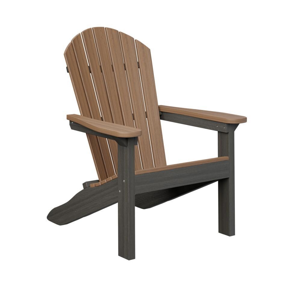 Comfo Back Recycled Plastic Adirondack in Antique Mahogany/Coastal Gray by Berlin Gardens