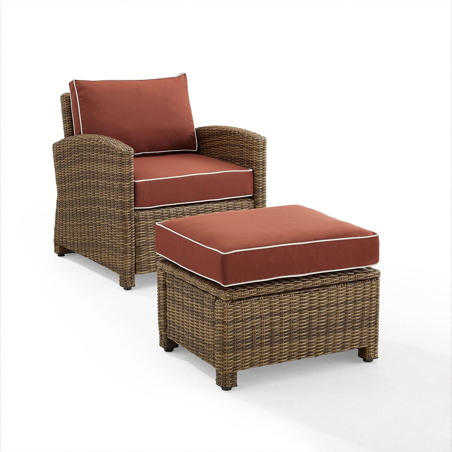 Ultimate Patio UP-92414WB-SG 2Pc Wicker Outdoor Chair Set in Sangria - Display - White Background thumbnail
