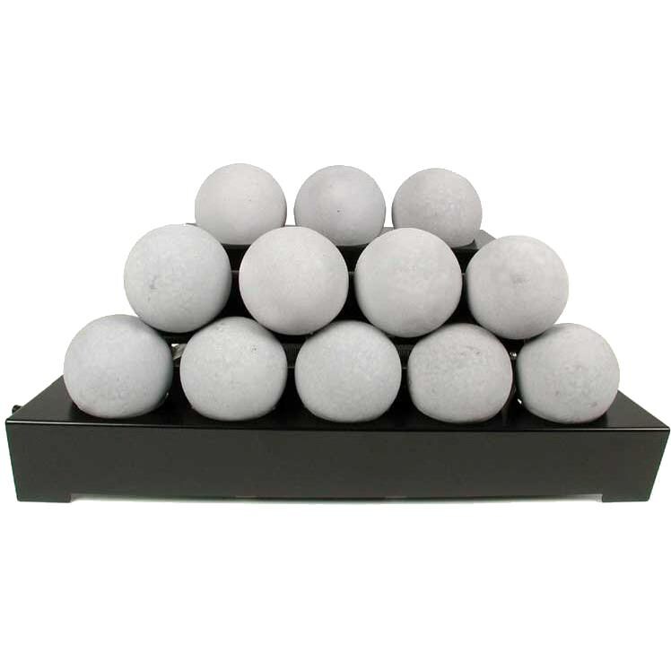 Rasmussen 24-Inch Light Gray ALTERNA See-Thru FireBall Set With Vent-Free Black Chassis Burner  thumbnail