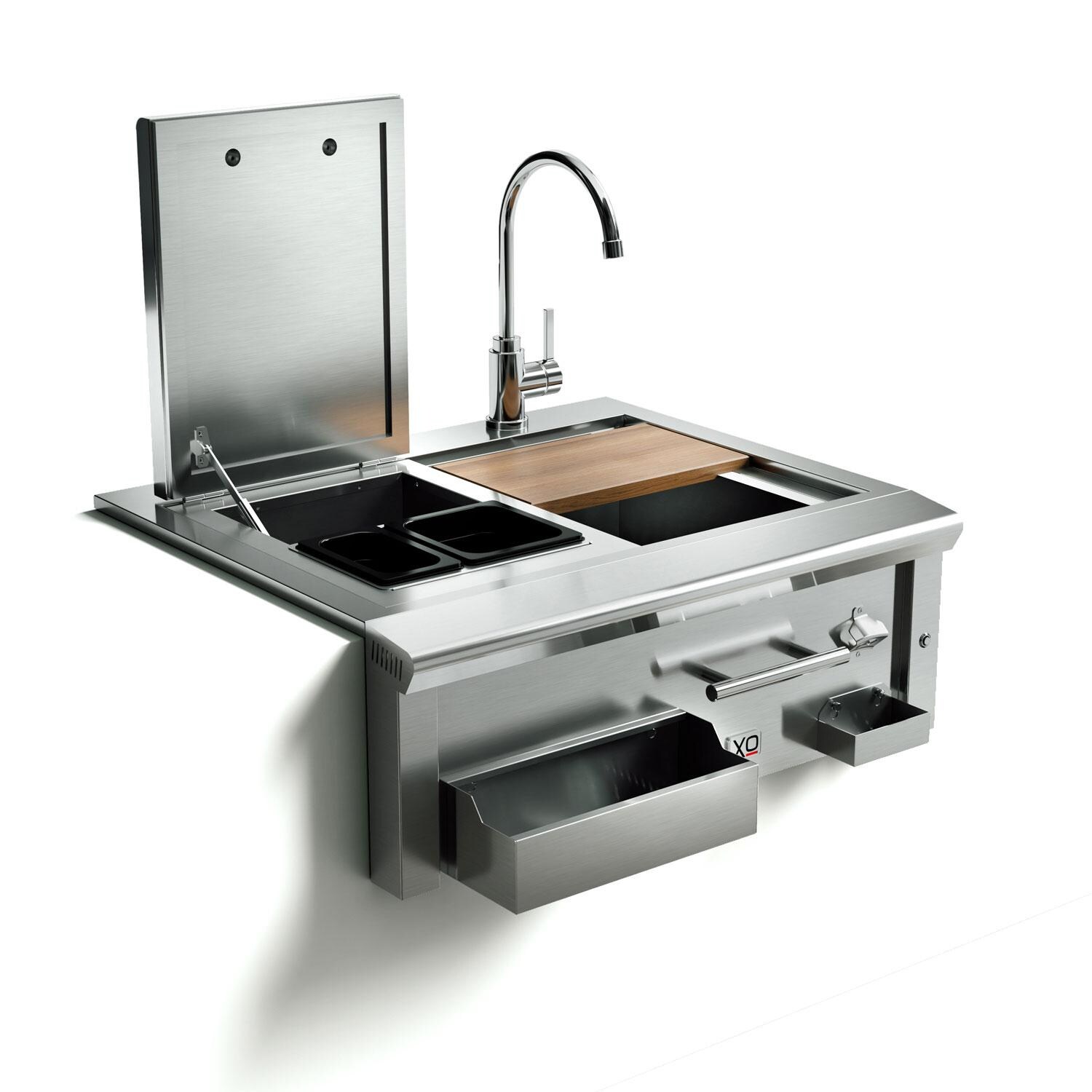 XO Appliance XOG30BARPRO Pro-Grade 30-Inch Outdoor Stainless Steel Cocktail Pro Sink Station  - White Background thumbnail