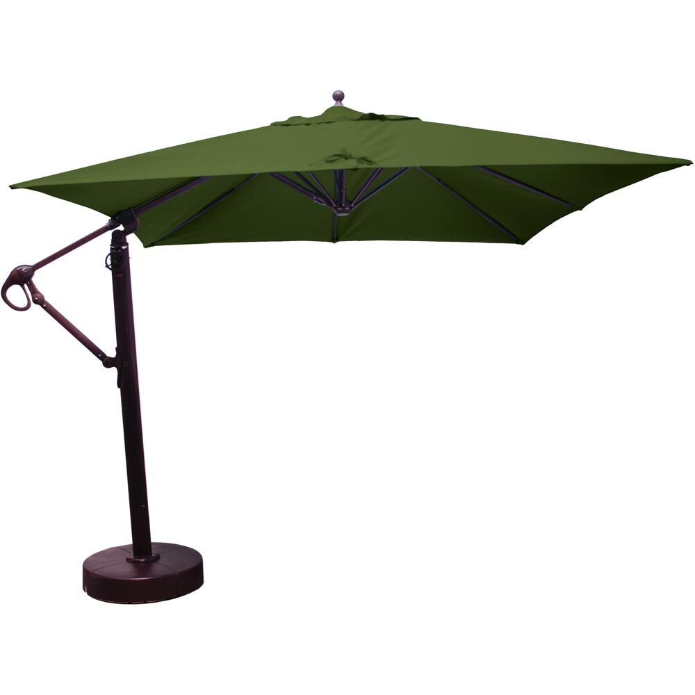 Galtech 10 X 10 Ft. Square Aluminum Patio Umbrella W/ Manual Lift & Easy Tilt Wheel - Antique Bronze Frame W/ Forest Green Sunbrella Fabric thumbnail