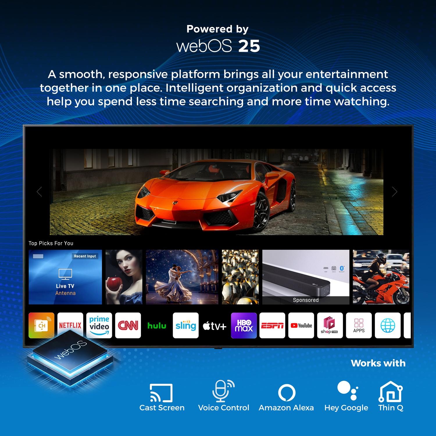 Titan L300-QNED-075 L300 Series 75-in Full Sun w/ Premium TV Cover & Roku Stick 4K QNED Smart Outdoor TV - webOS 25 - Detail thumbnail