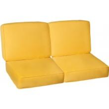 Sunbrella Canvas Buttercup 4 Piece Medium Outdoor Replacement Loveseat Cushion Set W/ Piping By BBQGuys