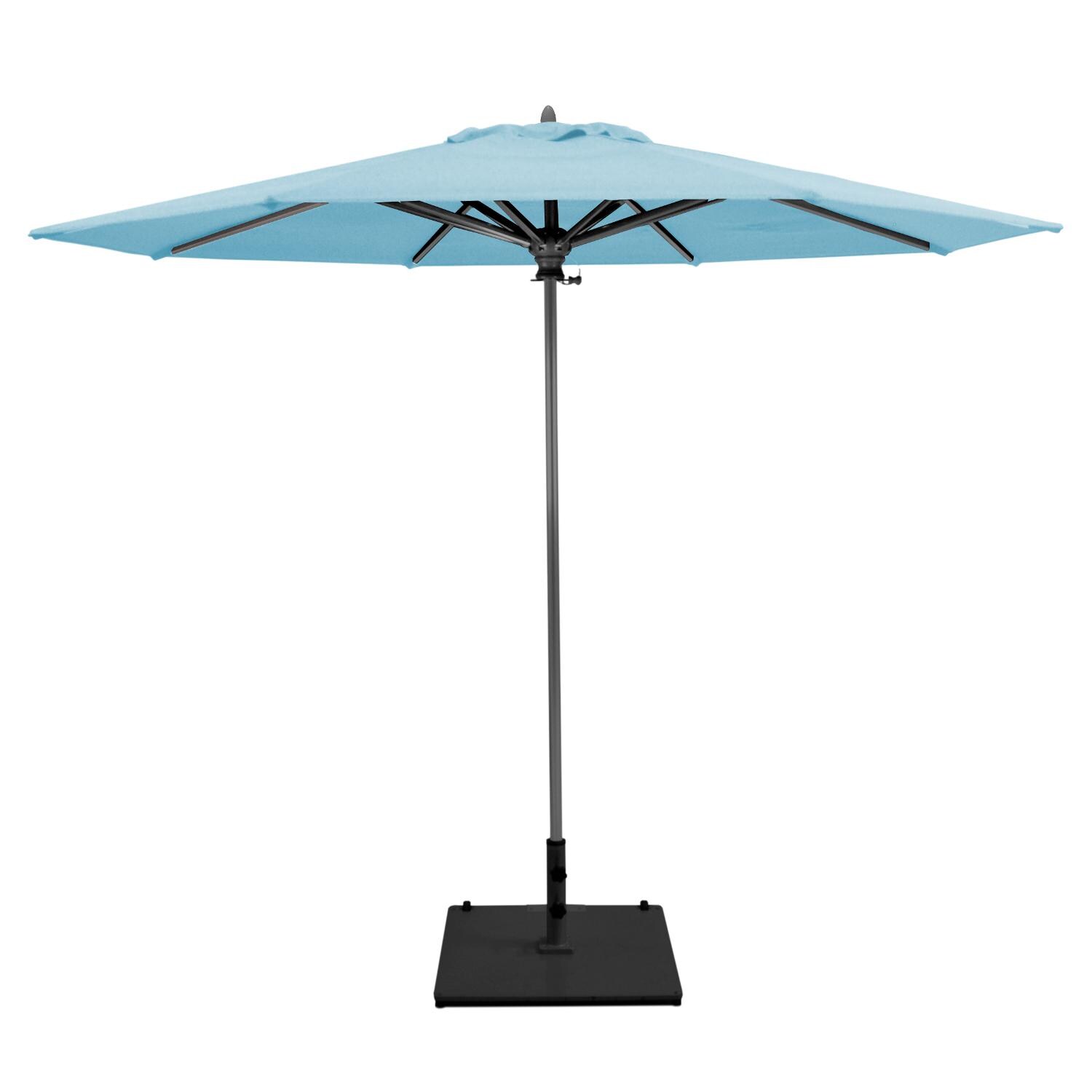 Galtech 9 Ft. Octagonal Aluminum Patio Umbrella W/ Manual Lift - Antique Bronze Frame W/ Air Blue Sunbrella Fabric (Umbrella Base Not Included) thumbnail