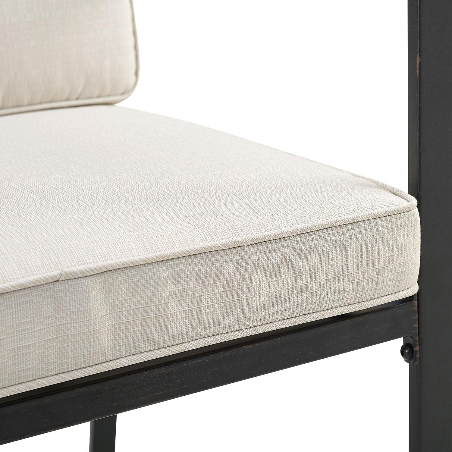 Ultimate Patio UP-82256BZ-OL 7Pc Outdoor Dining Set in Oatmeal W/ Dining Chairs & Swivel Chairs - Cushion - Detail thumbnail