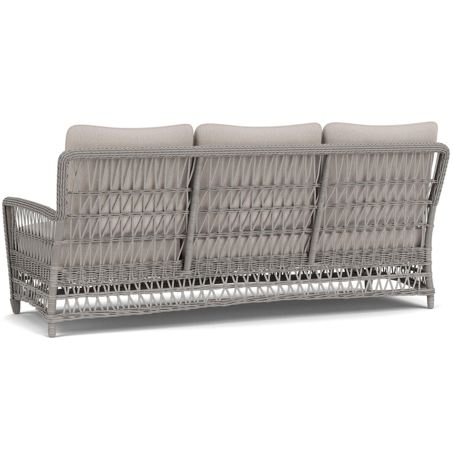 Lloyd Flanders Mackinac Sofa in Putty Finish with Remy Cloud Fabric - Rear Left thumbnail