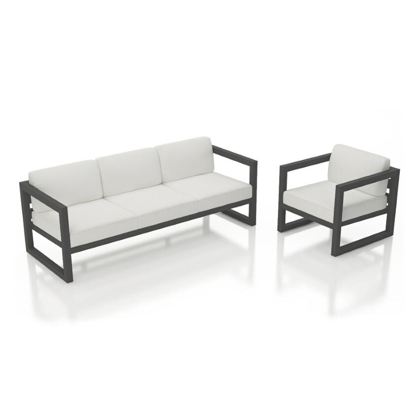 Misty Cove 2 Piece Seating Set In Slate w/Canvas Natural Cushions by Lakeview - White Background thumbnail
