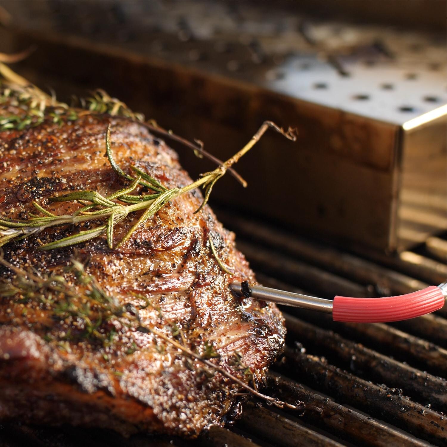 Weber Genesis II SE Gas Grill - Meat Probe In Use thumbnail